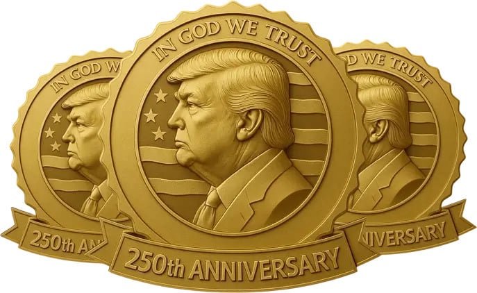 Trump 250th Anniversary Golden Badge